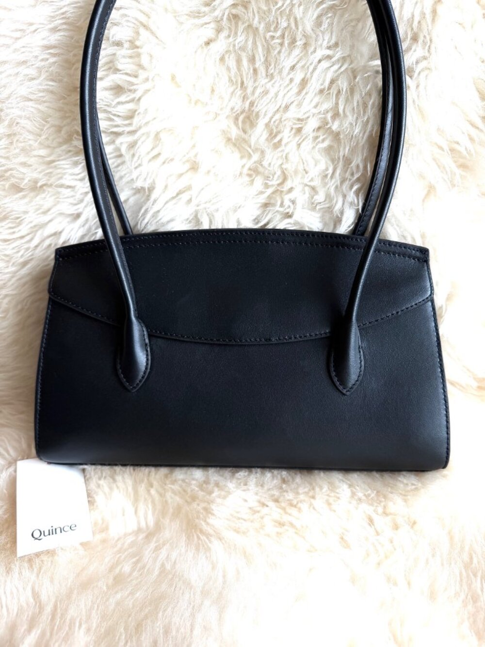 Quince Black Italian Leather East-West Shoulder Bag NWOT - Picture 6 of 12